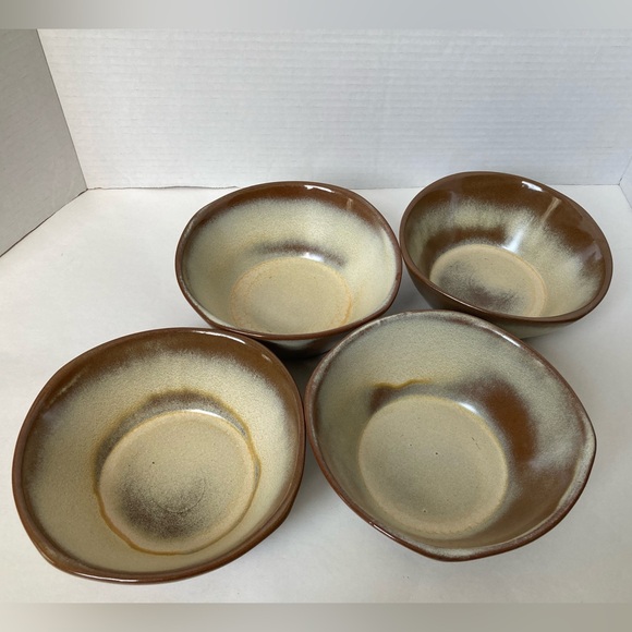 Frankcoma Coupe Soup Bowls Westwind Brown/Cream Set of Four 5XL - Picture 10 of 10